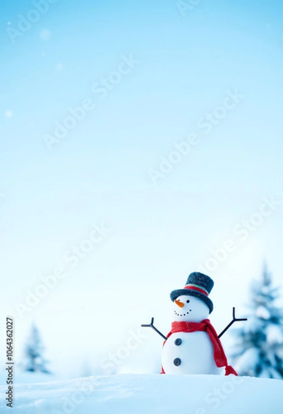 Obraz blank winter background for copy space with snowman