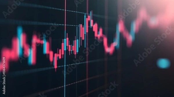Fototapeta Dynamic Financial Data Analysis Display for Strategic Investment Decisions   Detailed market graph chart