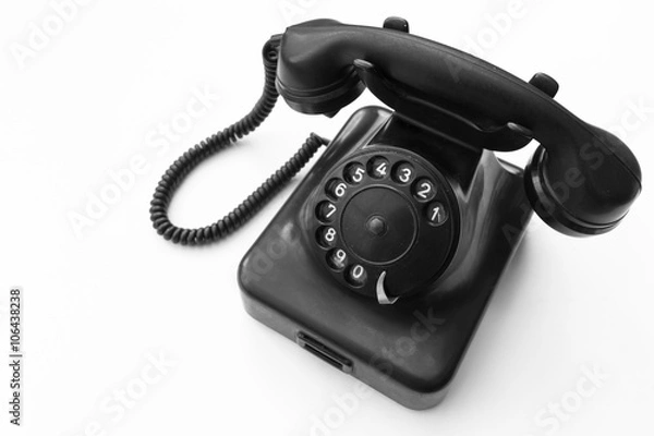Obraz Old telephone on white background 
