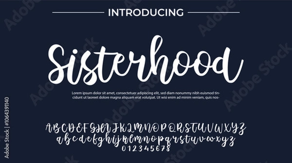Fototapeta Sisterhood Font Stylish brush painted an uppercase vector letters, alphabet, typeface