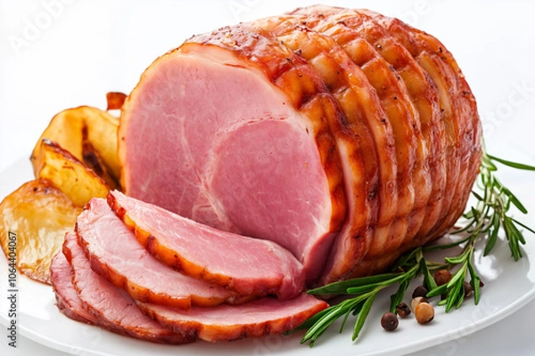 Obraz "Perfectly Roasted Ham for Celebrations" / 「お祝いのための完璧なローストハム」