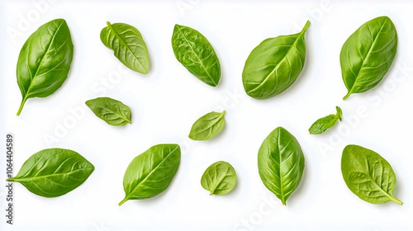 Obraz basil leaves isolated 