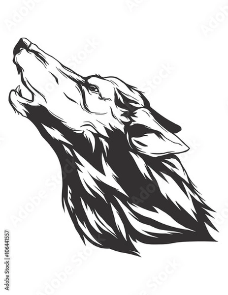 Obraz Vector illustration with wolf head