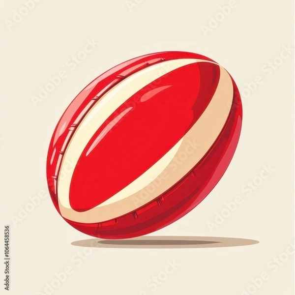 Obraz Illustrated Smooth Rugby Ball with Friendly Design