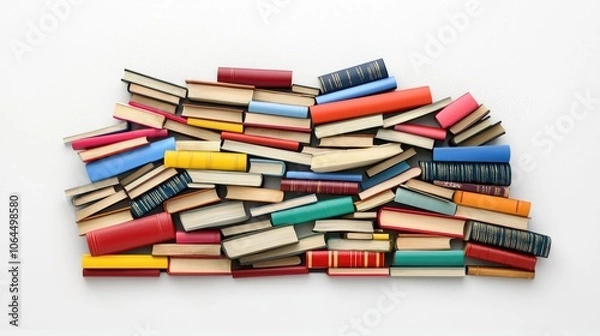 Fototapeta Colorful Stack of Books Arranged Abstractly