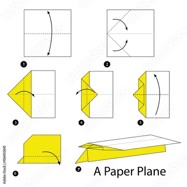 Obraz step by step instructions how to make origami A Paper Plane.