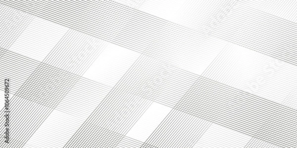 Fototapeta Vector tech geometric thin diagonal striped line pattern gradient minimal transparent background. White geometric pattern transparent background. minimal surface curve wave creative line texture.