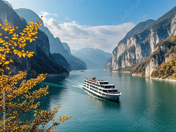 Fototapeta Natural scenery of the Three Gorges in Yichang, Hubei, China