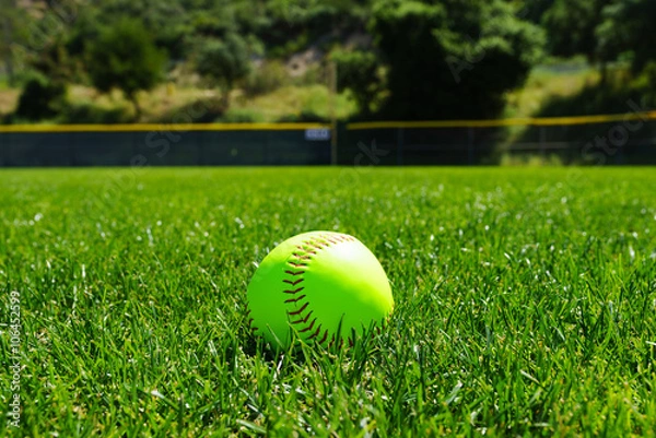 Obraz Softball at a softball field in California mountains