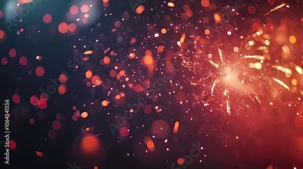 Fototapeta Vibrant Fireworks Display with Bokeh Effect