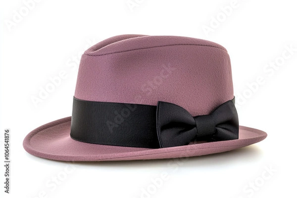 Fototapeta A stylish fedora hat in neutral color on solid white background, single object