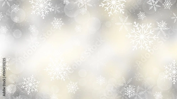Obraz Abstract snowflake with bokeh backgrounds on gold backgrounds in Christmas Holiday , illustration Wallpaper