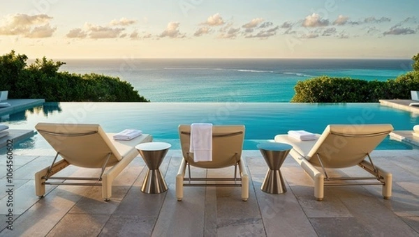Fototapeta Private Infinity Pool Overlooking the Ocean