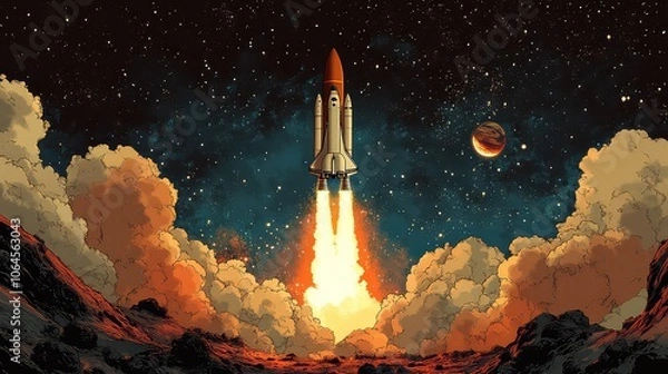 Fototapeta Rocket, Generative AI