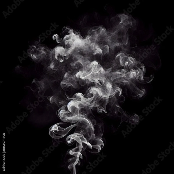 Fototapeta Realistic 3d Smoke on black background