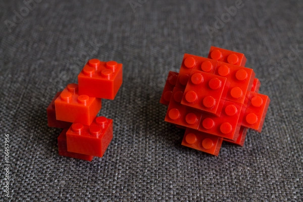 Obraz Construction from Red Bricks Elements.