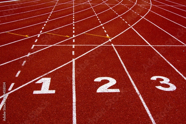 Obraz Running track numbers one two three