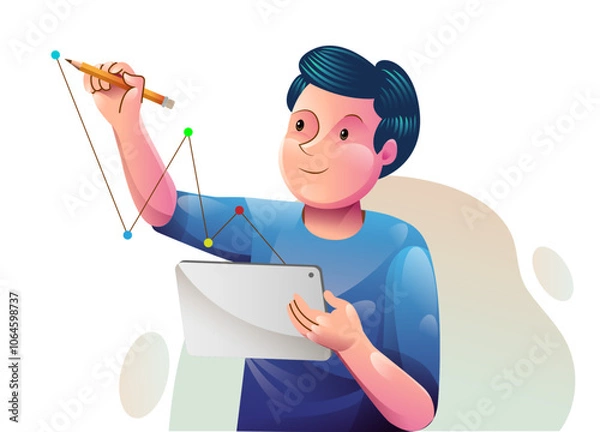 Fototapeta Digital marketing concept illustrations. Modern flat design illustration of Data Analysis.