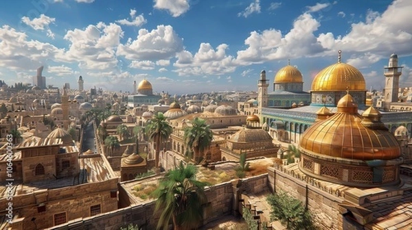 Fototapeta Beautiful Al-Aqsa Mosque in Jerusalem, Palestine.