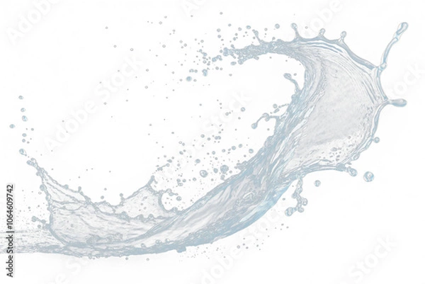 Fototapeta Dynamic High Detailed Water Splash Against on a Transparent Background