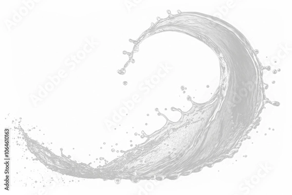 Fototapeta Dynamic High Detailed Water Splash Against on a Transparent Background