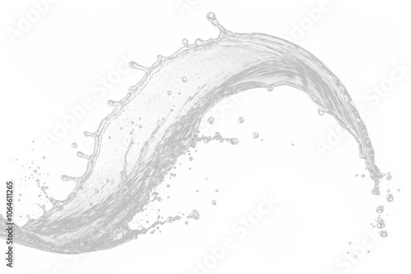 Fototapeta Dynamic High Detailed Water Splash Against on a Transparent Background