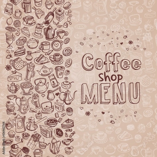 Obraz hand drawn coffee background