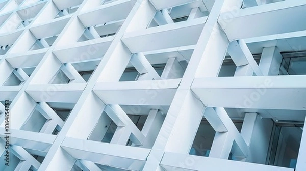 Obraz White Line Architectural Structure Texture Background - a sleek and minimalistic visual. The white lines create a refined and structured atmosphere.