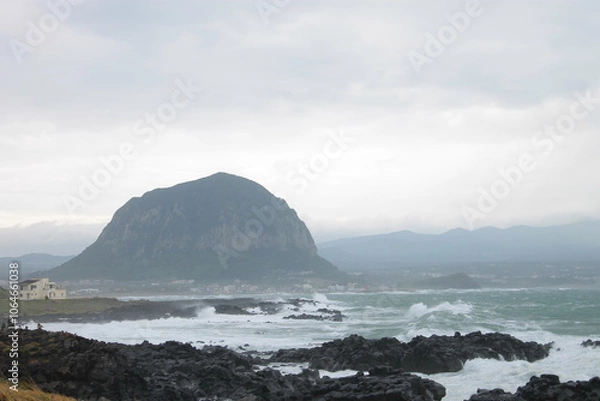 Obraz 비오는 제주도 바다