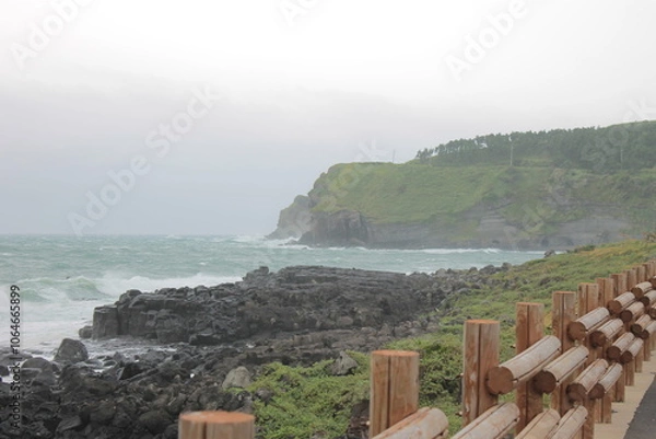 Obraz 비오는 제주도의 둘레길