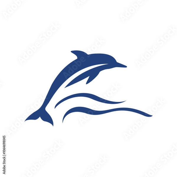 Fototapeta creative dancing dolphin logo design vector illustrations