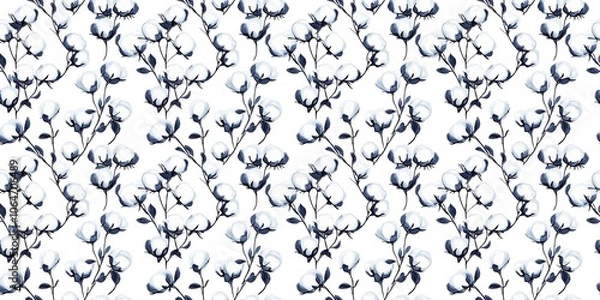 Fototapeta Cotton pattern with a soft, fabric-like design. seamless background pattern