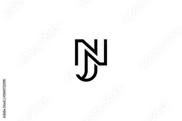 Obraz Simple Letter JN or NJ Logo Design Vector 