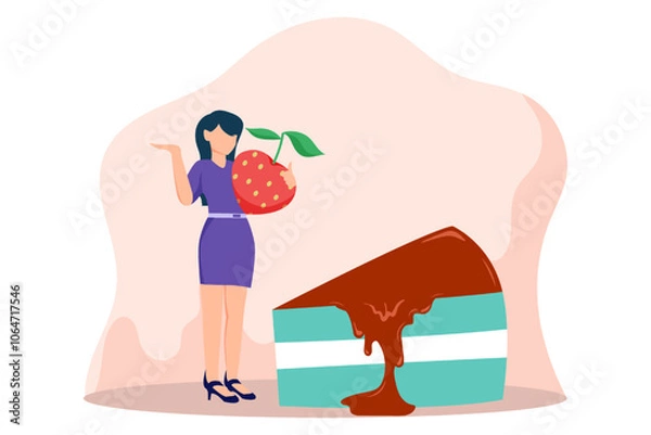 Obraz World Chocolate Day Flat Design Illustration