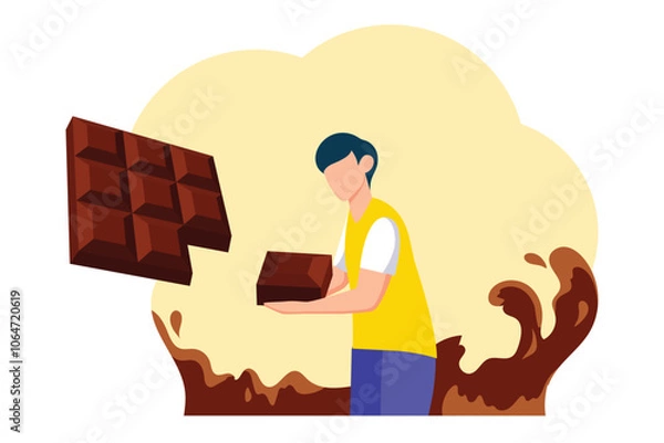 Obraz World Chocolate Day Flat Design Illustration