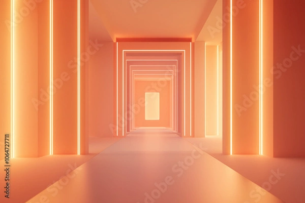 Fototapeta Vibrant 3D Abstract Environment | Colorful Geometric Spaces | Dynamic Modern Background for Creative Design Projects and Visuals