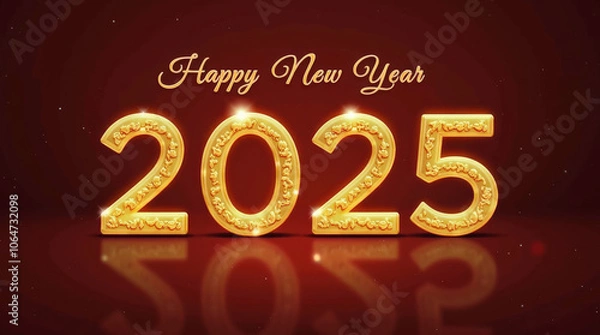 Fototapeta Stunning Happy New Year 2025 Celebration Image with Sparkling Fireworks and Festive Vibes
