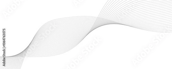 Fototapeta Abstract wave element for design. Digital frequency track equalizer. Stylized line art background. Vector illustration. Wave with lines created using blend tool. Curved wavy line, smooth stripe.