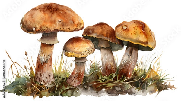 Fototapeta Mushroom, transparent picture, cutout