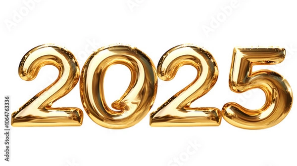 Fototapeta 2025 numbers, transparent pictures, cutouts, New Year