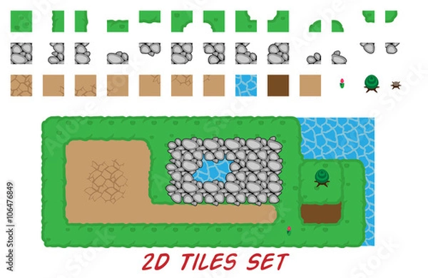 Obraz 2D tiles set for top down games