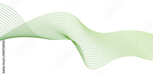 Fototapeta Abstract green waves background,Abstract green wavy lines. Colorful vector background.green wave melody lines on white background,Abstract green wave lines pattern background. green wave lines frame,