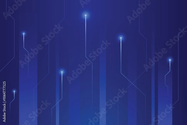 Obraz Circuit line technology digital on a blue background. Internet network connection, transfer data communication, cyber nano information. Quiet futuristic cyber light trails.