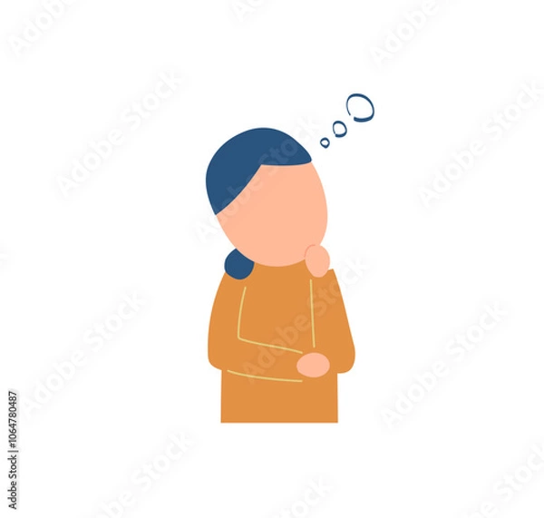 Fototapeta 考える女性のイラスト