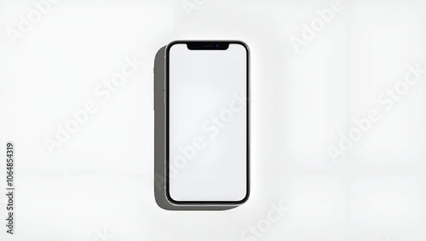 Fototapeta Smartphone with a blank screen on a white background. Smartphone mockup closeup isolated on white background.
