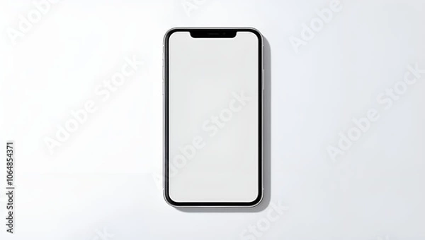 Fototapeta Smartphone with a blank screen on a white background. Smartphone mockup closeup isolated on white background.