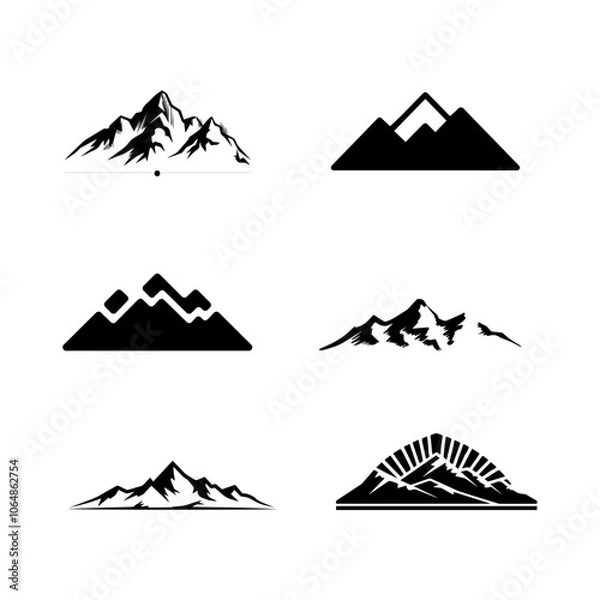 Fototapeta simple mountain business logo design vector template.