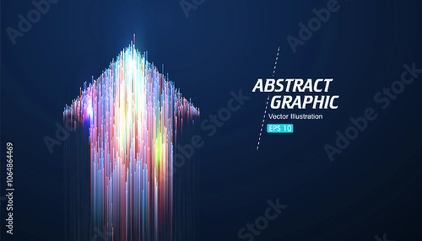 Obraz The upward arrow pattern composed of countless rays symbolizes positivity and development.