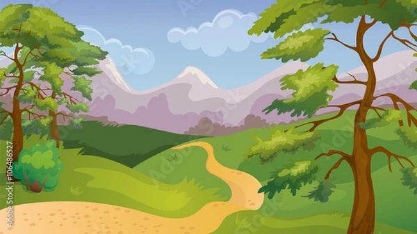 Obraz Pines Forest Game Background