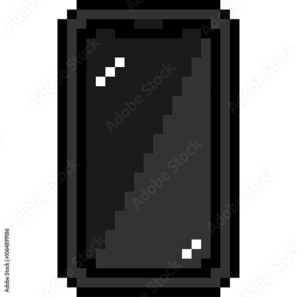 Obraz iPhone 12 スマートフォン3 ブラックドット絵 8bit (.ai)
